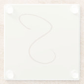 Dessous-de-verre En Verre Beige Classic manuscrit Monogramme initial (Dos)