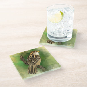 Dessous-de-verre En Verre Belle Belle Petite Épervier Migned Peinture Art