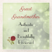 Dessous-de-verre En Verre Belle citation Great Grand-mère (Devant)
