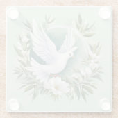 Dessous-de-verre En Verre Belle colombe blanche (Dos)