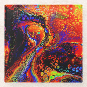 Dessous-de-verre En Verre Belle et colorée liquide en fusion
