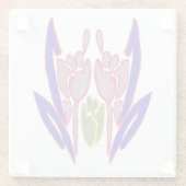 Dessous-de-verre En Verre Belle Extraordinaire Bleu Bleu & Rose Rouge Violet (Dos)