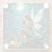 Dessous-de-verre En Verre Belle Fée Boire Café Enchanted Forêt (Dos)