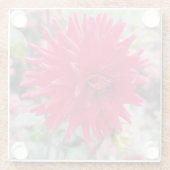 Dessous-de-verre En Verre Belle Fleur Dahlia Rose (Dos)