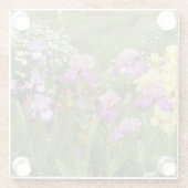 Dessous-de-verre En Verre Belle Iris Fleur violet Fleur Photo (Dos)