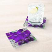 Dessous-de-verre En Verre Belle iris violet (Incliné)