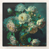 Dessous-de-verre En Verre Belle Peony Flowers Beverage Coaster (Devant)