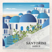Dessous-de-verre En Verre Belle Santorin Grèce (Devant)