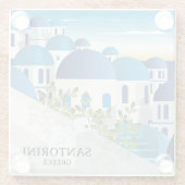 Dessous-de-verre En Verre Belle Santorin Grèce (Dos)