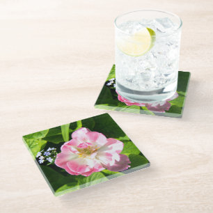 Dessous-de-verre En Verre Belle tulipe rose