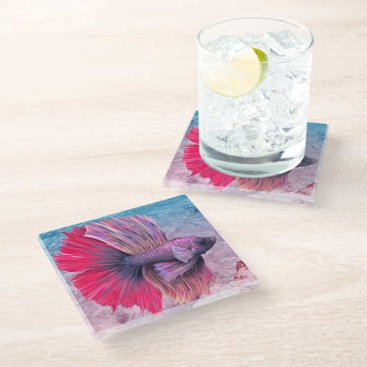 Dessous-de-verre En Verre Beta Fish (Incliné)