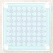 Dessous-de-verre En Verre Beverage Florale Retro Bleu (Dos)