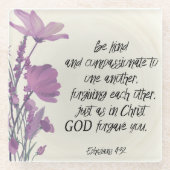 Dessous-de-verre En Verre Bible verse Floral (Devant)