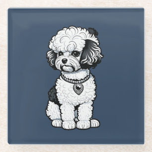 Dessous-de-verre En Verre Bichon Frise