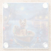 Dessous-de-verre En Verre Biewer Terrier Noël Festive Voyage (Dos)