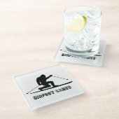 Dessous-de-verre En Verre Bigfoot Cares Telemark Ski (Incliné)