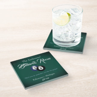 Dessous-de-verre En Verre Billard personnalisable Billard Pool Balls Bar