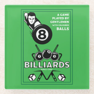 Dessous-de-verre En Verre Billards de poche vintages