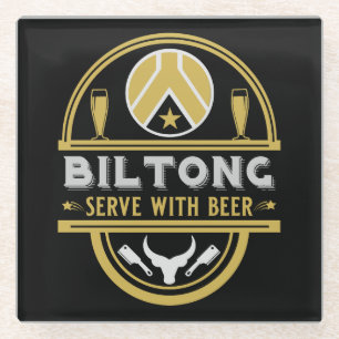 Dessous-de-verre En Verre Biltong Et Bière