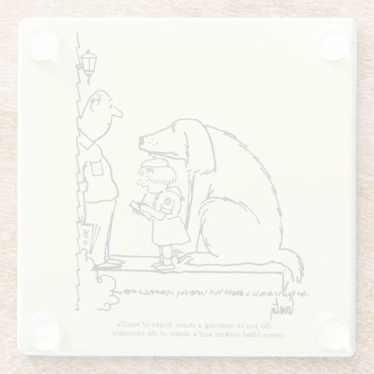 Dessous-de-verre En Verre Biscuits de commande (Dos)