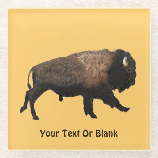 Dessous-de-verre En Verre Bison galopant (Devant)