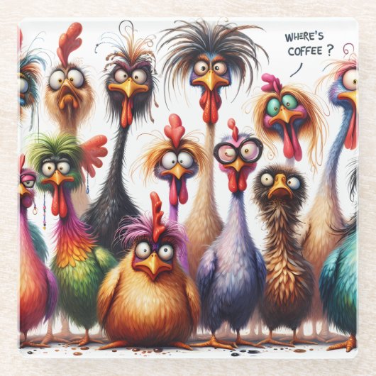 Dessous-de-verre En Verre Bizarres de café (Devant)