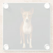 Dessous-de-verre En Verre Black 4 Luxe Glass coaster, Classy Basenji Dog (Dos)