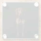 Dessous-de-verre En Verre Black 4 Luxe Glass coaster, German Pointer (Dos)