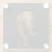 Dessous-de-verre En Verre Black 4 Luxe Glass coaster, Indian Elephant (Dos)