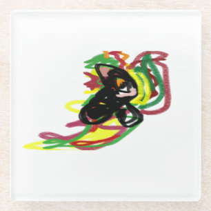 Dessous-de-verre En Verre Black Cat jouer automne