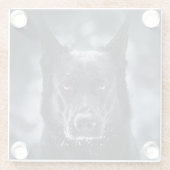 Dessous-de-verre En Verre Black German Shepherd (Dos)