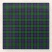 Dessous-de-verre En Verre Black Watch Tartan Plaid Scottish Plaid Motif (Devant)