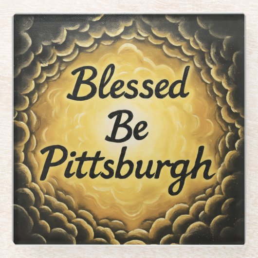 Dessous-de-verre En Verre BlessedBePittsburgh (Devant)