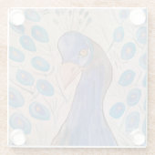 Dessous-de-verre En Verre Bleu (Dos)