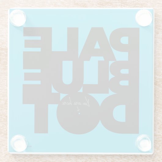 Dessous-de-verre En Verre Bleu-clair (Dos)