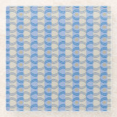 Dessous-de-verre En Verre Bleu courant Tan de Candystripe (Devant)