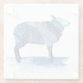 Dessous-de-verre En Verre Bleu de cobalt Animaux de ferme - Moutons (Dos)