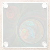 Dessous-de-verre En Verre Bleu de renaissance Art Abstrait (Dos)