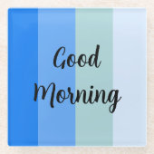 Dessous-de-verre En Verre Bleu du bon matin (Devant)