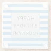 Dessous-de-verre En Verre Bleu Et Blanc Joyeux Anniversaire (Dos)