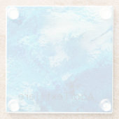 Dessous-de-verre En Verre Bleu et blanc Mélange d'art Abstrait (Dos)