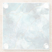 Dessous-de-verre En Verre Bleu et doré marbre (Dos)