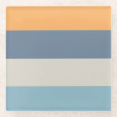 Dessous-de-verre En Verre Bleu et orange triés (Devant)