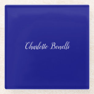 Dessous-de-verre En Verre Bleu marin minimaliste professionnel