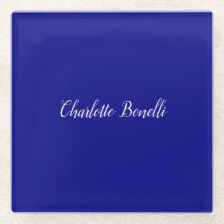 Dessous-de-verre En Verre Bleu marin minimaliste professionnel