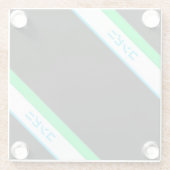 Dessous-de-verre En Verre Bleu minimal Vert Noir Grande Bande Japon Texte (Dos)