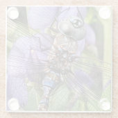 Dessous-de-verre En Verre Bleu-Oyé Denton sur Flower (Dos)