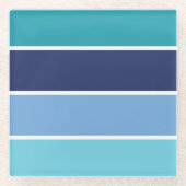 Dessous-de-verre En Verre Bleu rayé (Devant)