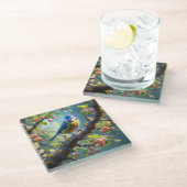 Dessous-de-verre En Verre Bleu Tit 1 (Incliné)