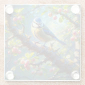 Dessous-de-verre En Verre Bleu Tit 1 (Dos)